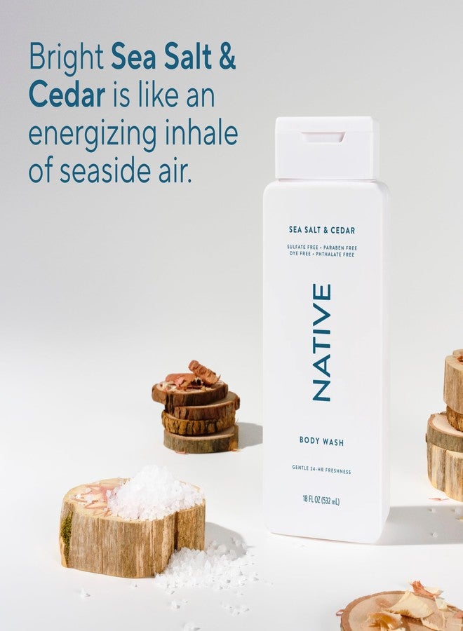 نيتيف غسول الجسم ناتيف يحتوي على مكونات مشتقة من الطبيعة | للنساء والرجال، خالٍ من الكبريتات والبارابين والأصباغ، يترك البشرة ناعمة ومرطبة | ملح البحر وخشب الأرز 18 أونصة - Image 5